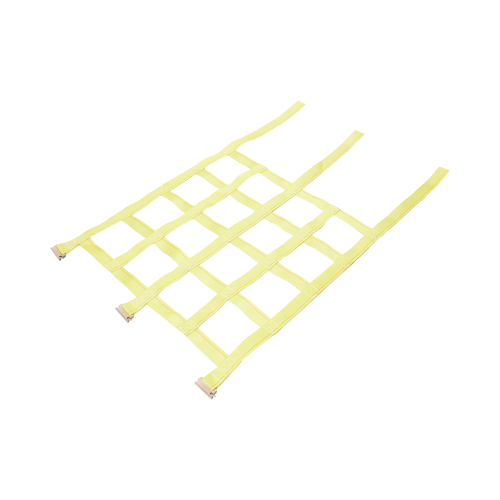 Polyester Webbing Cargo-net med skraldespænder trailerstropper og E-krog