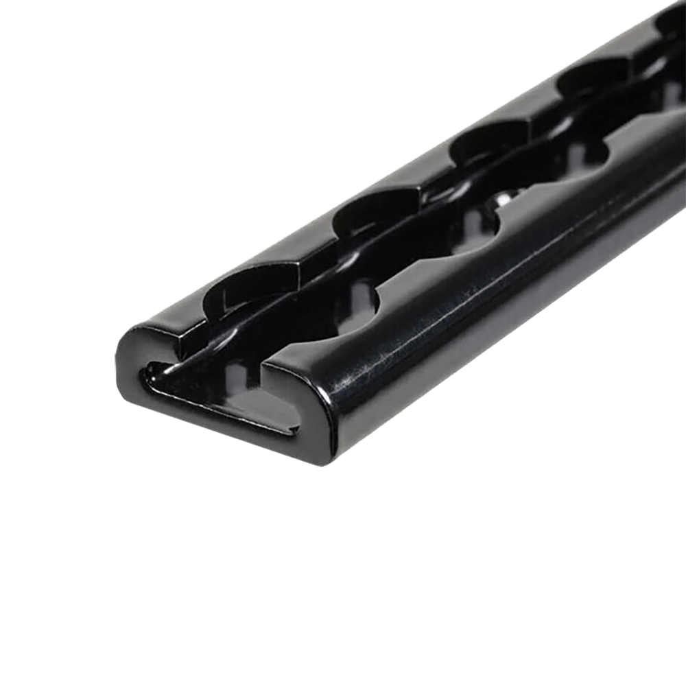 72' sort anodiseret overflade i aluminium L-spor