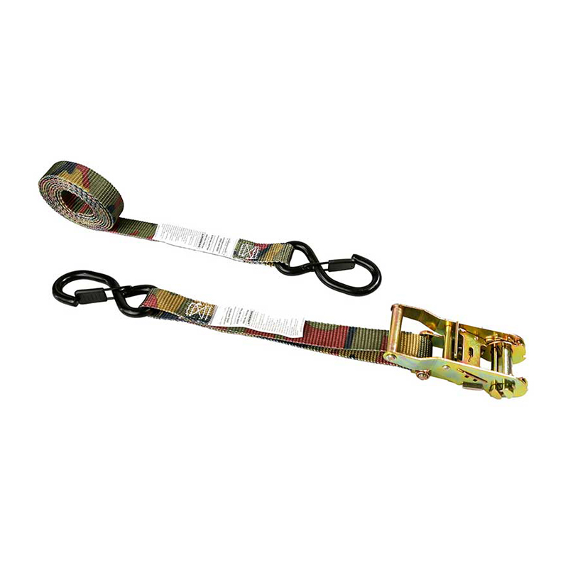 1'' X 8' Camouflage jernhåndtag skralderem med vinylbelagt S-krog og holder