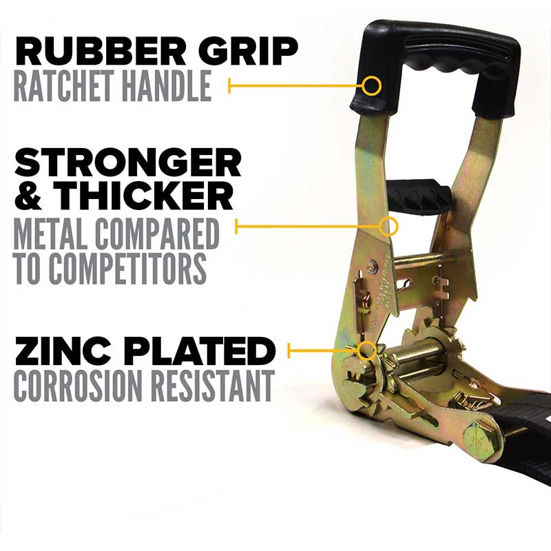 Blackline 2' X 30' Heavy-Industry Ratchet Strap With Chain Extension