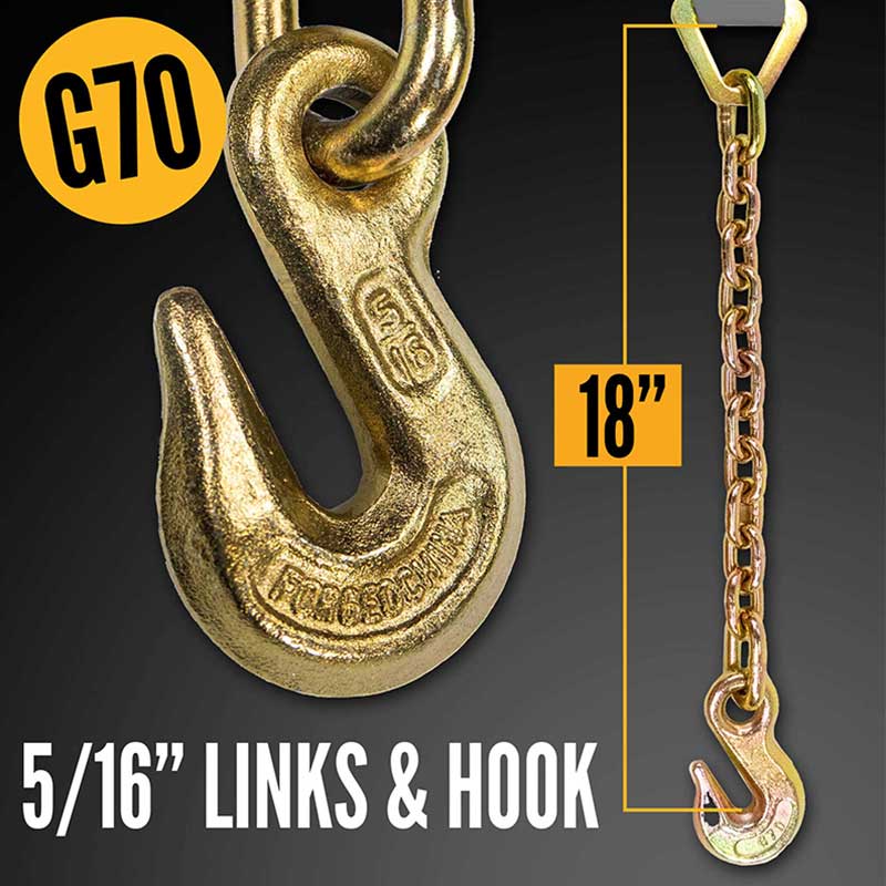 Blackline 2' X 30' Heavy-Industry Ratchet Strap With Chain Extension