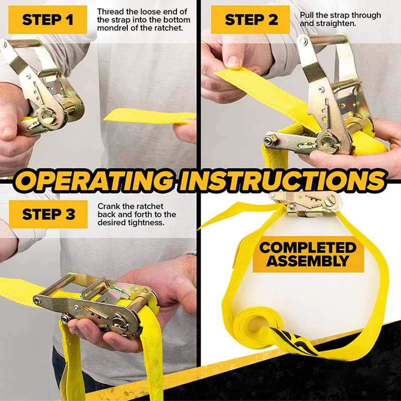 Force 2 X 20' Gul Heavy-Duty Endless Ratchet-rem